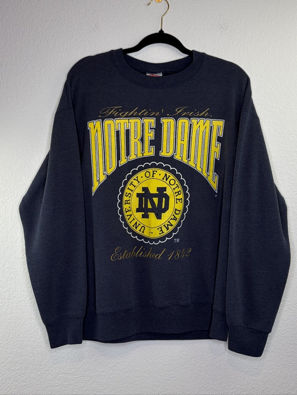 Nutmeg Mills Vintage 1990 Notre Dame Fighting Irish College Sweatshirt Large